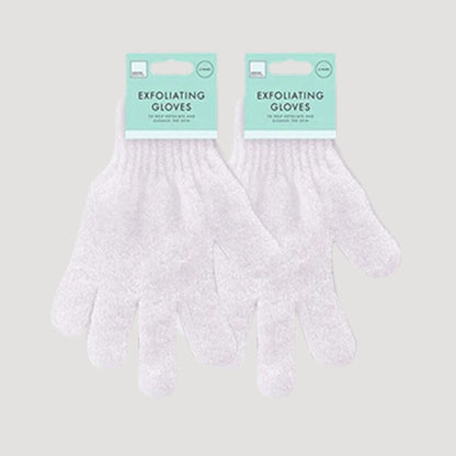 Forever Beautiful Exfoliating Bath Gloves 2-Pair in White