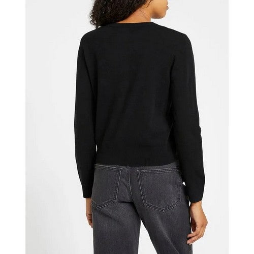 Dunnes Round Neck Fine Knit Cardigan in Black