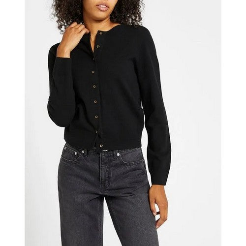 31-5266 Dunnes Round Neck Fine Kint Cardigan in Black