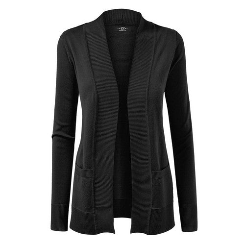 Open Front Draped Cardigan in Black
