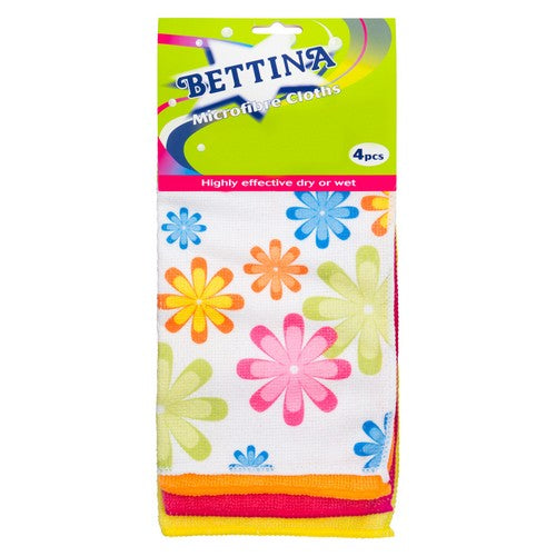 Bettina Floral Microfibre Cloth 4pc