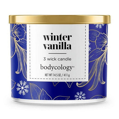 Bodycology 3 Wick Candle in Winter Vanilla 14 oz