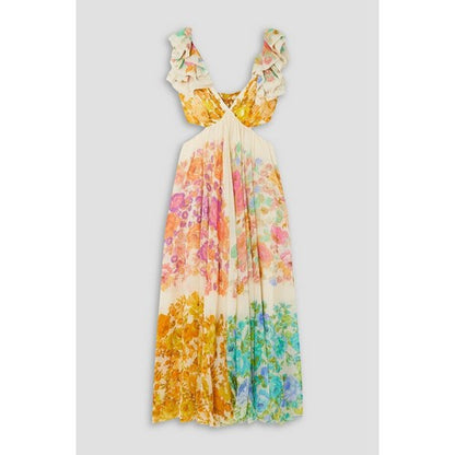 Raie Cutout Floral Maxi Dress in Multi