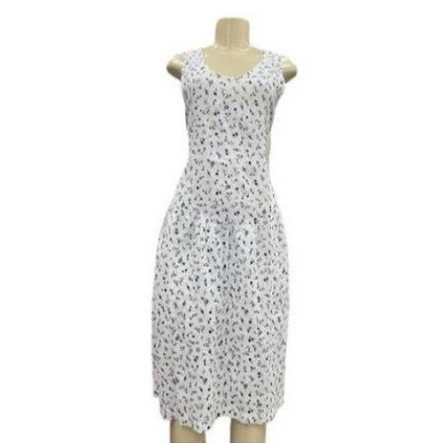 Benetton 100% Linen Dress Floral White