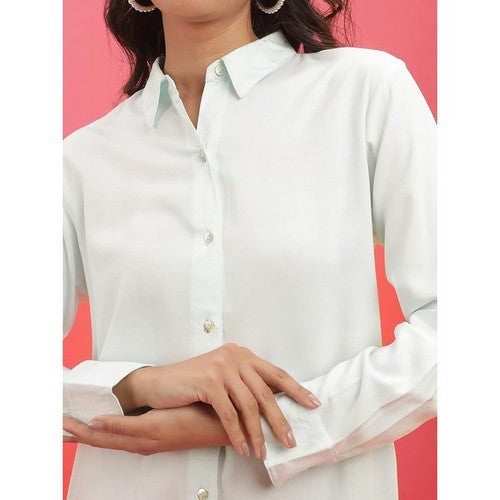 Waffle Shirt Dress in Ivory