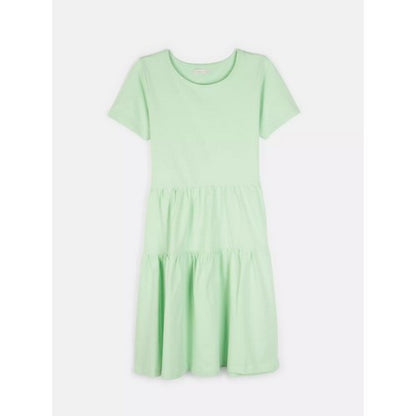 Fisher Field Cotton Jersey Tiered Dress Green