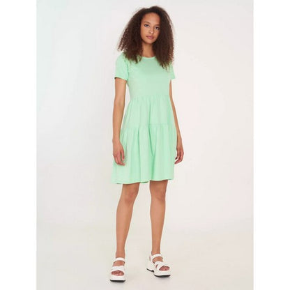 Fisher Field Cotton Jersey Tiered Dress Green