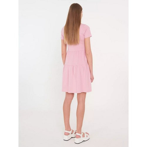 Fisher Field Cotton Jersey Tiered Dress Pink