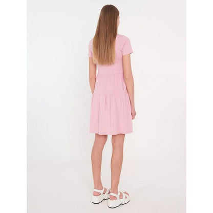 Fisher Field Cotton Jersey Tiered Dress in Pink