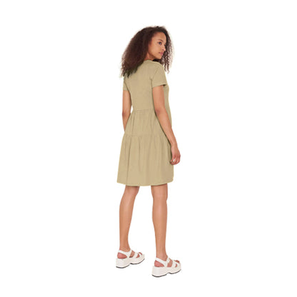 Fisher Field Cotton Jersey Tiered Dress Yellow