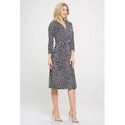 Dot Print Wrap Jersey Dress