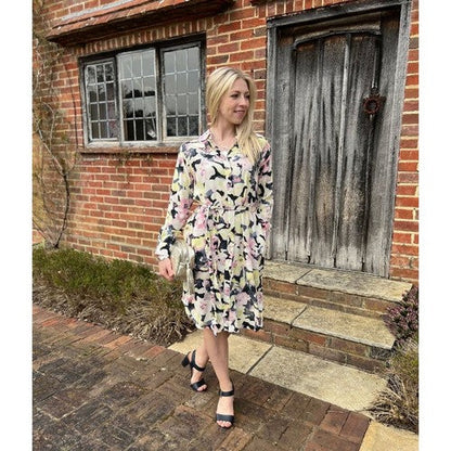 New Look Watercolour Floral Shirt Dress
