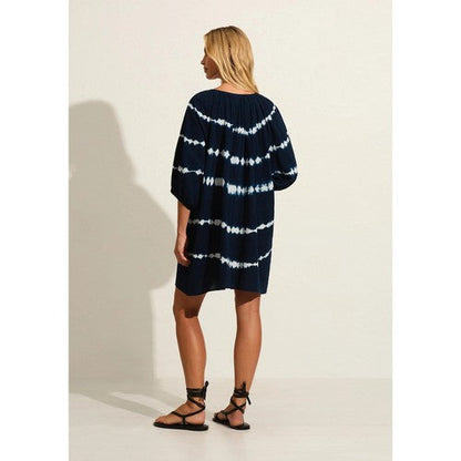 Nice Day Tie Dye Smock Dress in Black