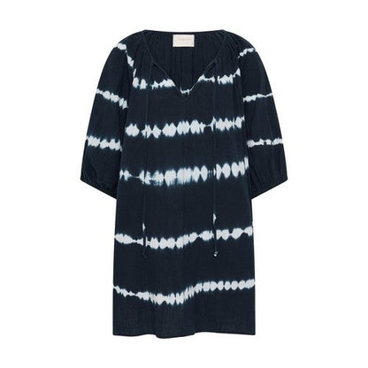 Nice Day Tie Dye Smock Dress in Black