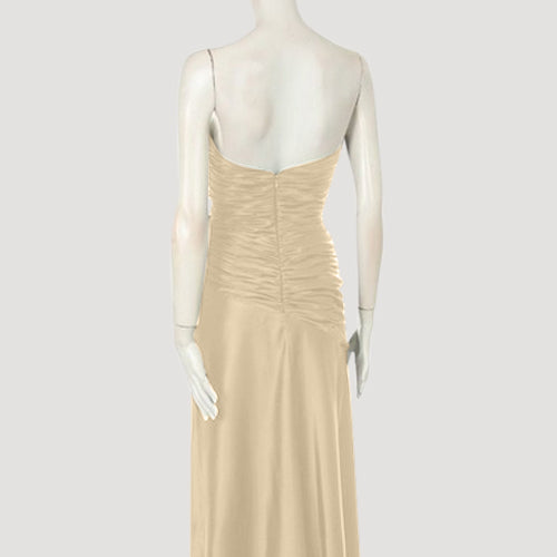 Satin Sweetheart Bandeau Gown in Gold