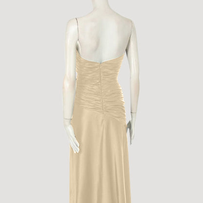 Satin Sweetheart Bandeau Gown in Gold