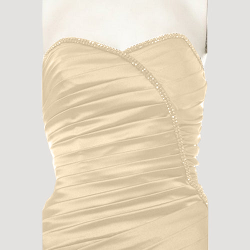 Satin Sweetheart Bandeau Gown in Gold