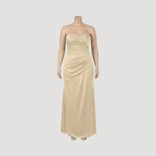 Satin Sweetheart Bandeau Gown in Gold