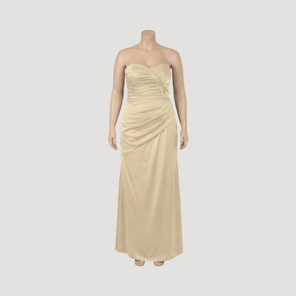 Satin Sweetheart Bandeau Gown in Gold