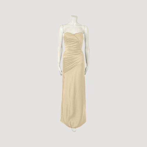 Satin Sweetheart Bandeau Gown in Gold