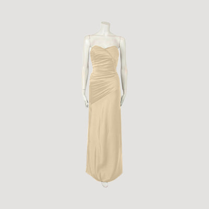 Satin Sweetheart Bandeau Gown in Gold
