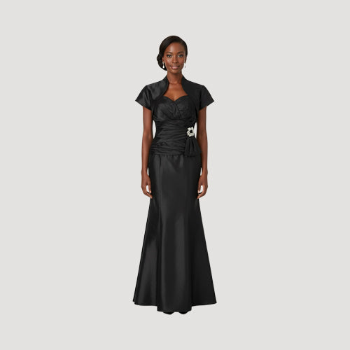 Bustier Corset Gown & Shrug 2pc Set in Black