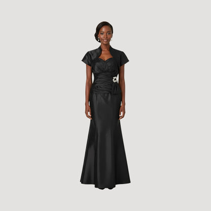 Bustier Corset Gown & Shrug 2pc Set in Black