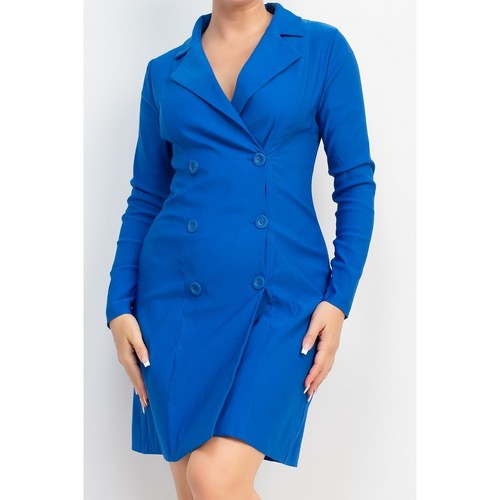 Double-Breasted Shirt Dress in Royal
