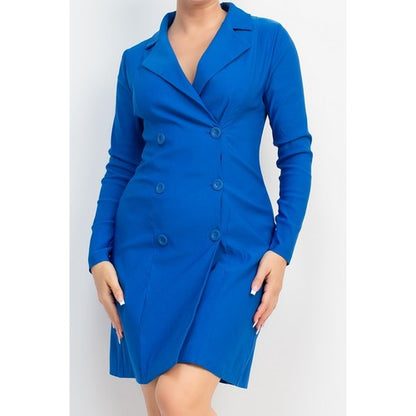 Double-Breasted Shirt Dress in Royal