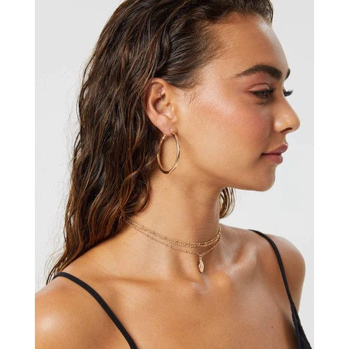 Tube Hoop Earrings Gold