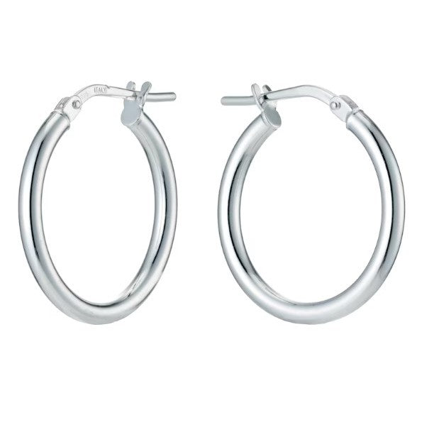 Tube Hoop Earrings Silver