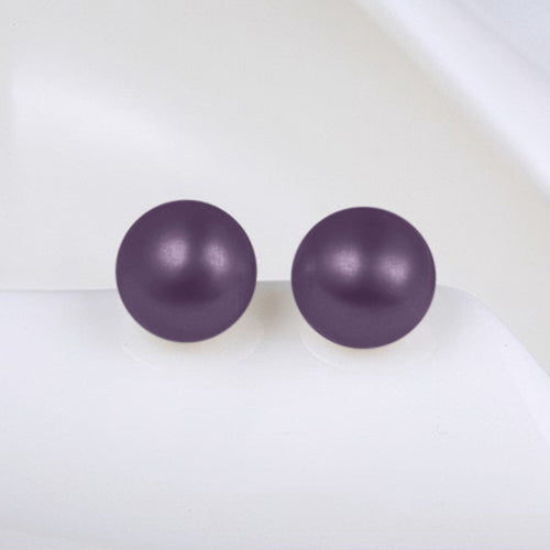 Pearl Stopper Stud Earring in Dark Purple