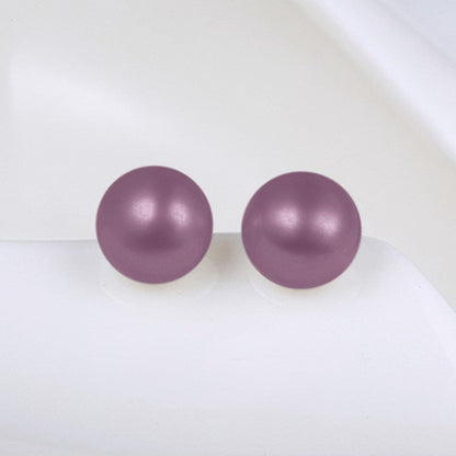 Pearl Stopper Stud Earring in Purple