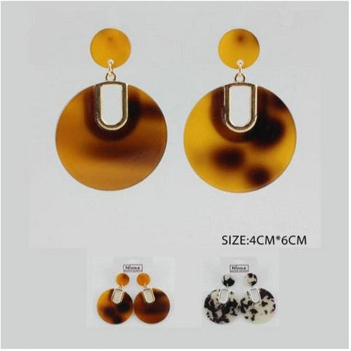 ACR 1036 Animal Print Acetate Earrings 