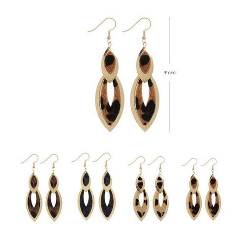 ERG-9830 Animal Print Fur Earrings 