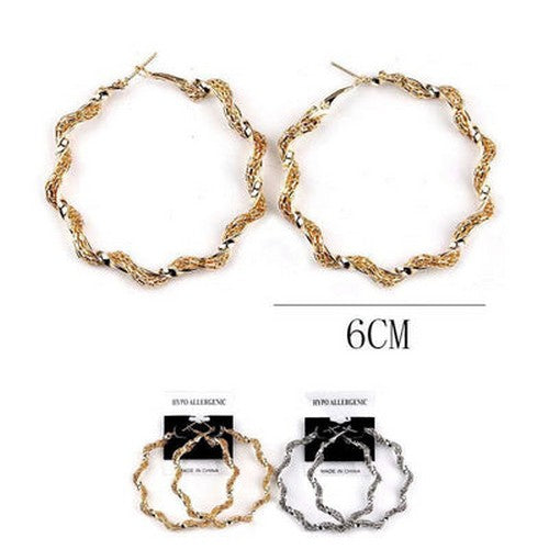 YER-7842 Twist Hoop Earrings