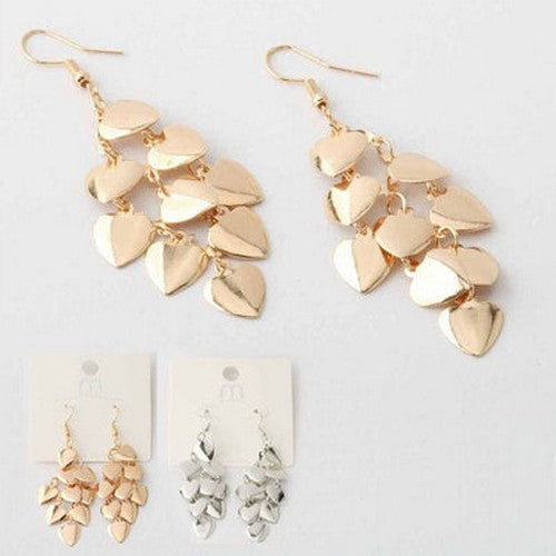 ER 35148GS Heart Waterfall Earrings