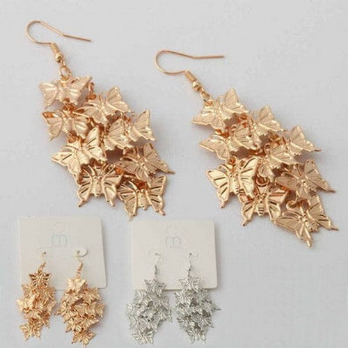 ER 35157GS Butterfly Waterfall Earrings