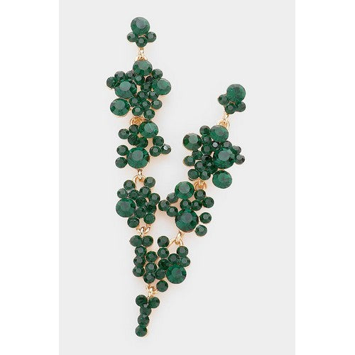 ERG1475-EM Dangle Crystal Long Earring Emerald