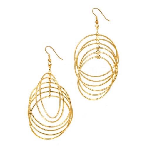 25GYSE005 Layered 3D Circle Earring Gold
