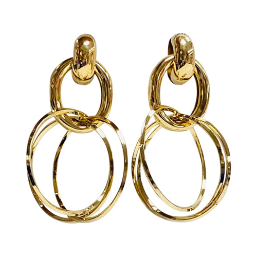 Triple Eternity Earrings in Gold