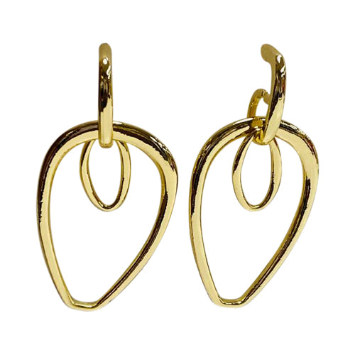 Abstract Drop Earrings in Gold