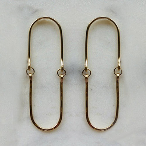 18K Gold Filled Paperclip Drop Earring