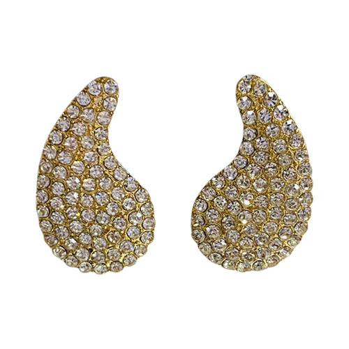 Rhinestone Water Drop Earring in Gold