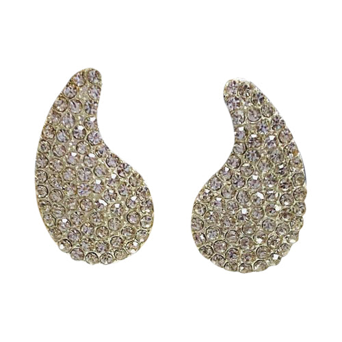 Rhinestone Water Drop Earring in Silver