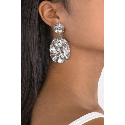 E10847 Flower Oval Earrings