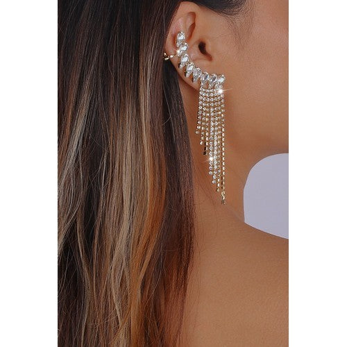 Rhinestone Chain Ear Cuff