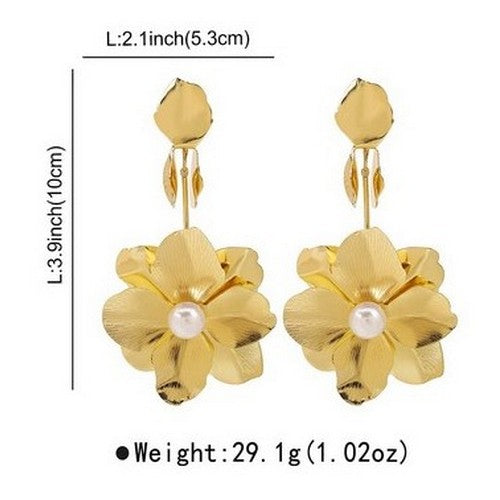 Oversize Pearl Flower Earrings