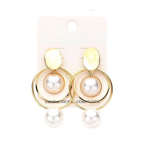 PKE4853 Pearl Ring Earring in Gold