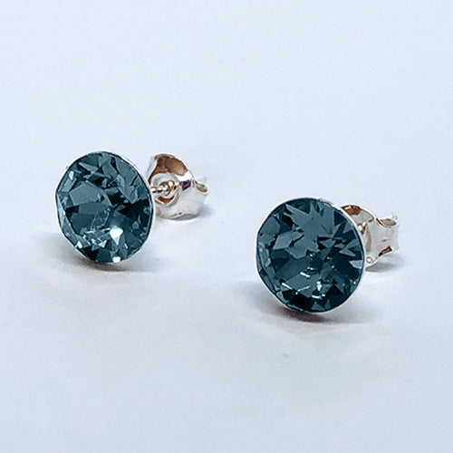 Crystal Stopper Studs in Emerald Green